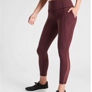 Athleta Lightning Tight Burgundy Leggings